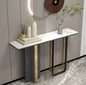 Narrow Metal Frame Console Table with Durable Stone Top – Perfect for Hallway, Living Room, or Bedroom